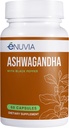 Suplemento Ashwagandha - Alívio natural e resistência Suporte para ajudar a facilitar a tensão 60 Cápsulas Raíz Pura com Extrato de Pimenta Negra para Absorção melhorada Vegan, Made in the USA