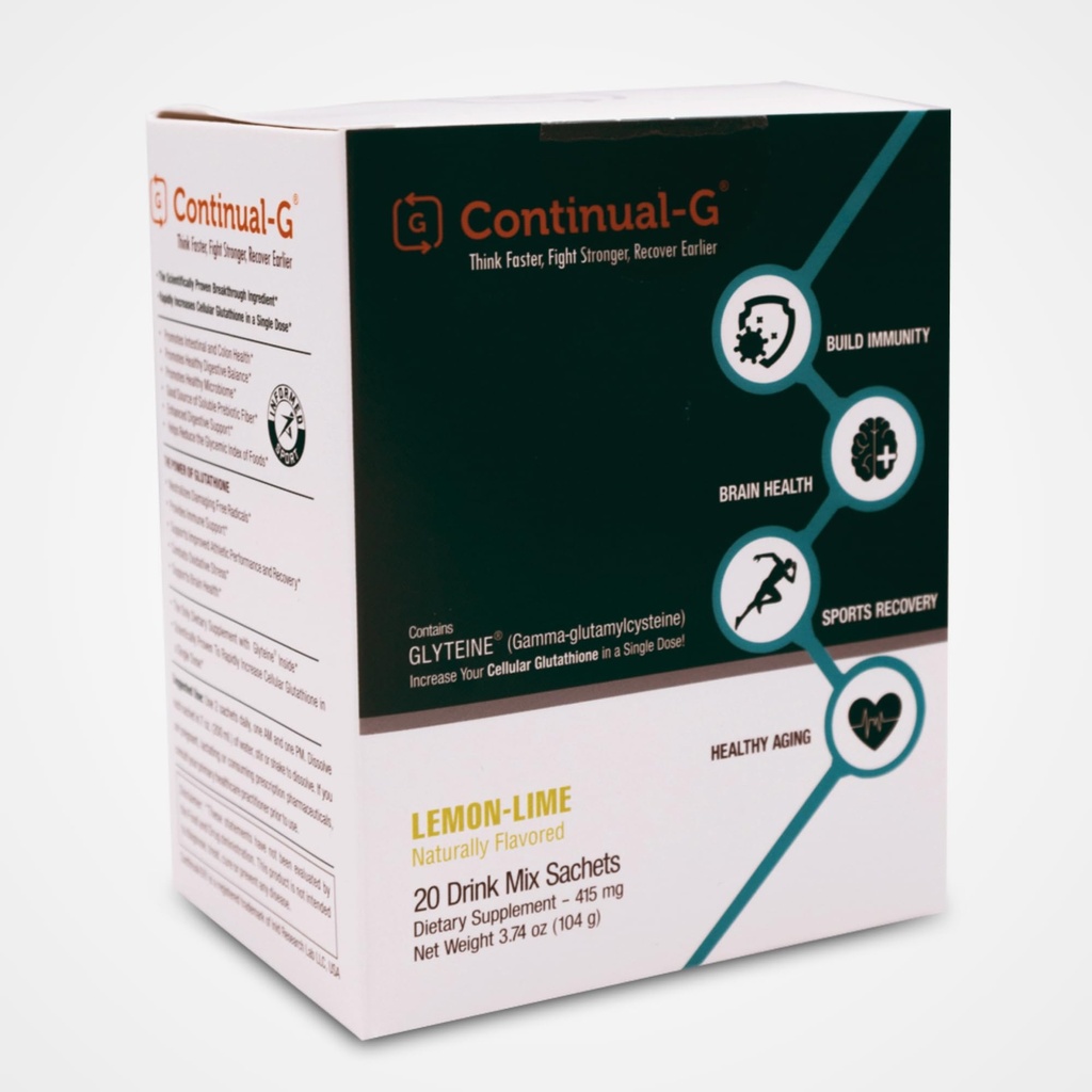 CONTINUAL - G Pó - Clinicamente Proven Cellular Glutationa Precursor - Benefício da Gliteína & Sunfiber - Suporte Imune, Mestre Antioxidante, Detox, Saúde do Cérebro e Cuidados com a Pele