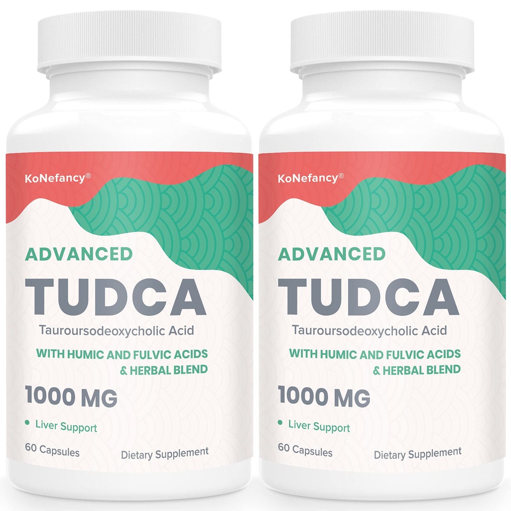 Suplementos de fígado de TUDCA 1000 mg-sal para fígado Cleanse Detox-Milk Thistle mistura de ervas com Fulvic e ácido húmico para fígado,Saúde digestiva,120 Cápsulas Vegan