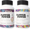 Poder da flor - pílulas de paixão Libido Booster & Supositórios de ácido bórico – Pacote de cuidados femininos totalmente naturais para melhor Libido, controle de Odor, e saúde vaginal equilibrada – 60 Cápsulas Vegan, 600mg – Ma