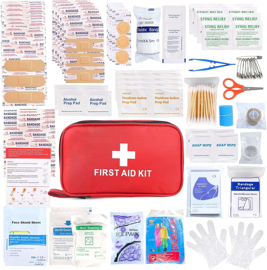 Kit de primeiros socorros 194 kits de emergência para caminhadas Camping kit de trauma para barco veículo kit de ajuda compacta para casa carro viagem ao ar livre sobrevivência
