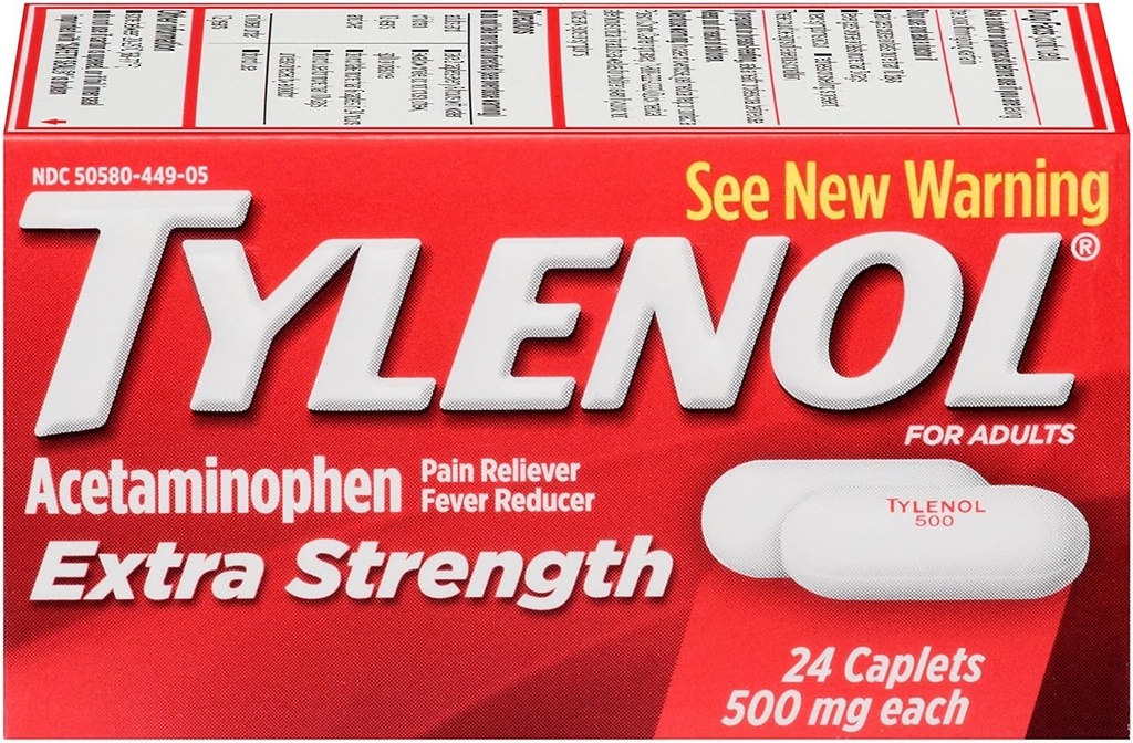 TYLENOL Acetaminofeno 500 mg Caplets 24 cada