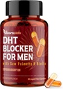Bloqueador DHT para homens Suplemento de crescimento de cabelo com serra Palmetto & Biotin - Vitaminas de crescimento de cabelo - Recrescimento de cabelo - Perda de cabelo natural Suplementos Líquidos - Proprietário mistura de ervas (90 Cápsulas)