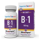 Fonte Superior B-1 100 mg - Suplemento de vitamina B Suporta Energia e Crescimento Saudável - Nervoso & Sistema Digestivo Fórmula de Apoio com Thiamin - 100 Comprimidos Dissolvedores Sublinguais