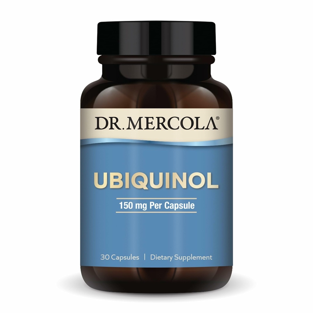 Dr. Mercola Ubiquinol 150 mg, 30 Servings (30 cápsulas), Suplemento dietético, Suporta Produção de Energia, Não-GMO