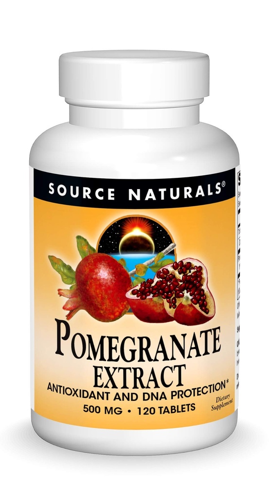 Naturals Fonte Extrato de Romã 500mg Completo Ácido Elágico Fruta Integral Antioxidante e Fibra Adicionada - 120 Comprimidos