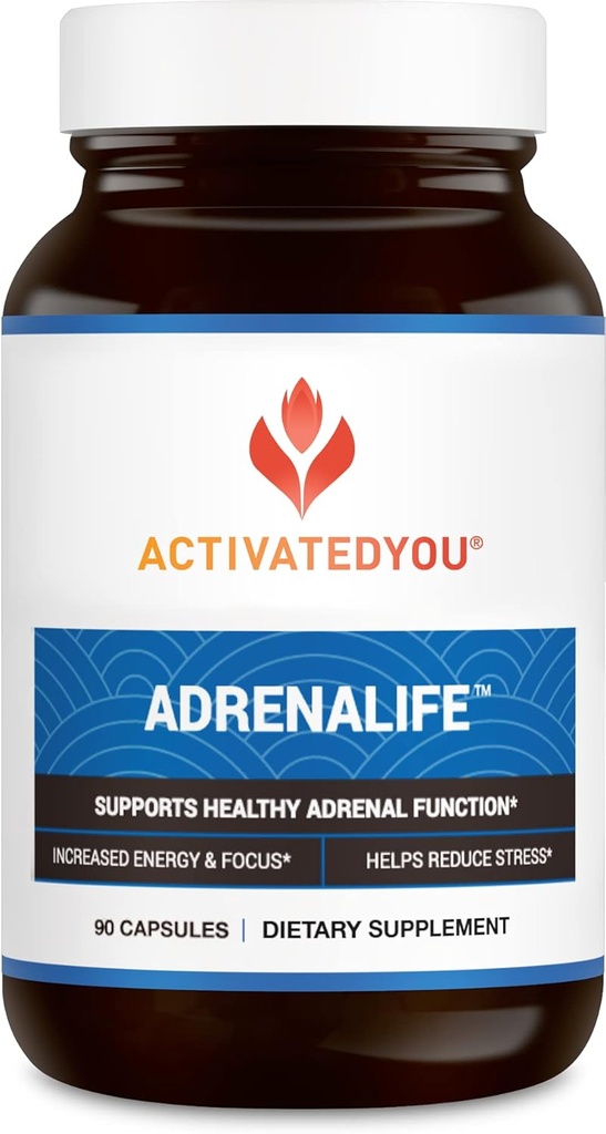 ATIVADOVOS AdrenaVida-calmidade e relaxamento Suplemento de suporte adrenal para alívio de estresse, sono tranquilo e energia focada w/Magnesium, vitamina B12, & Rhodiola Rosea Extract (90 Cápsulas)