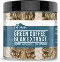Elementos nascidos da Terra Verde Coffee Bean Extract 200 Cápsulas, Puro e não diluído, Sem aditivos