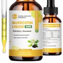 Quercetin Liquid Drops - Quercetin Suplementos 700mg - 4X mais forte do que pílulas e cápsulas - 5 em 1 Quercetin com Bromelain Elderberry Vitamina para Imunidade Saúde Respiratória Cuidados da pele - 2 Fl Oz