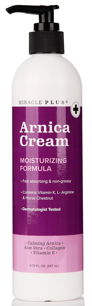 Miracle Plus Arnica Creme Alívio de contusões Loção para contusões e inchações na pele Arnica Montana Extra Strength Vitamina K Creme