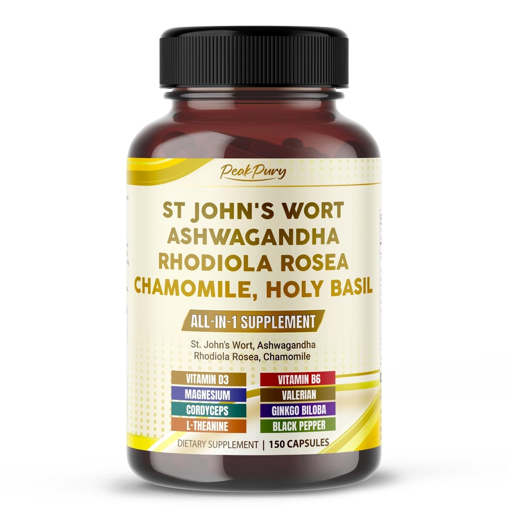St. John's Wort Ashwagandha Rhodiola Rosea Camomila - Made in USA