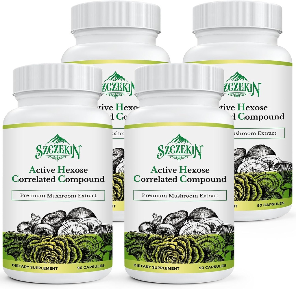Ativo Hexose Correlacionado Compound 1500 mg Suplemento, Suplemento Natural 8 Cogumelo Extrato, Sistema Imune, Função Fígado, Assassino Natural e Células T Atividade, 360 Cápsulas Veggie