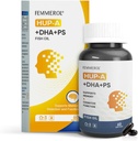 Fosfatidilserina 120mg Omega 3 DHA 60 Softgels com Huperzina A para os idosos Crianças Saúde do cérebro e Suplementos de suporte cognitivo - melhorar a função cerebral Phosphatidilserina com DHA