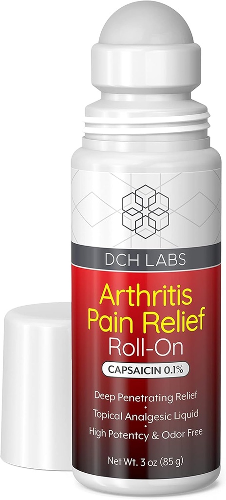 Aquecendo Artrite Alívio da dor Roll-on, Penetração profunda Capsaicina bloqueia seu músculo & Mensageiros de dor articular, para mãos, pulso, pés, joelhos e costas, 3 onças