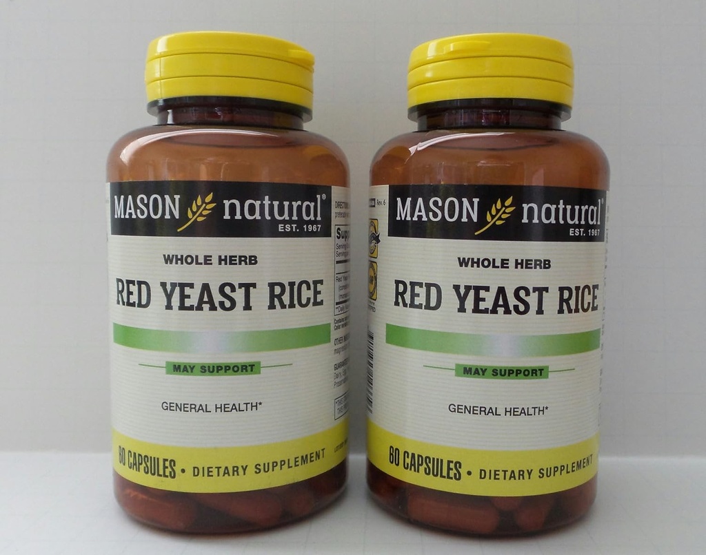 MASON NATURAL Red Levest Rice Cápsulas - 60ct, Embalagem de 2