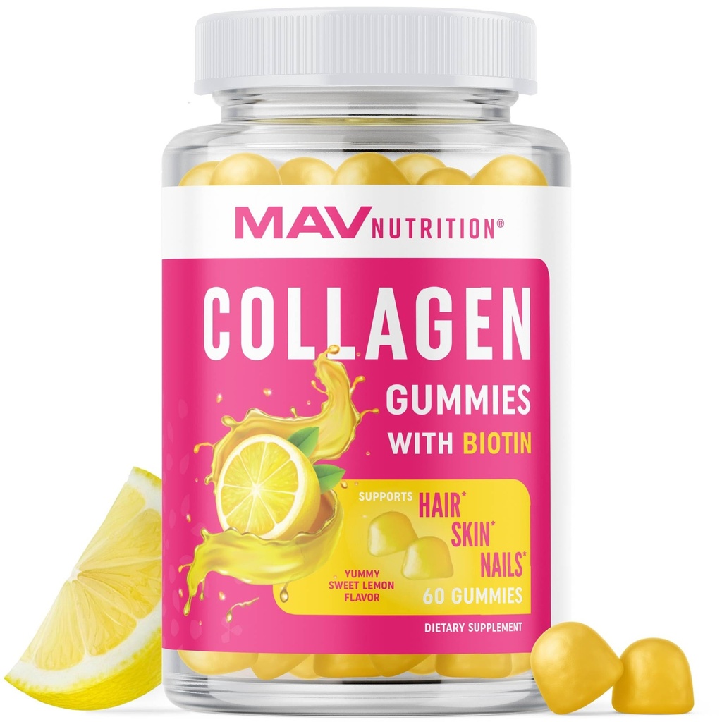 Gummies de colágeno para as mulheres 200mg Colágeno hidrolisado + 2500mcg Biotina, com vitamina C, E & Zinc, Anti envelhecimento, crescimento do cabelo, pele, unhas fortes .