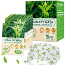 16 embalagens Máscaras de olhos a vapor para olhos secos, Máscara de olhos quentes de chá verde, Fadiga de olhos de alívio e olhos fofos, Compressão de aquecimento de umidade para olhos, Máscara de olhos auto-aquecidos, Essenciais de viagem descartáveis e conjuntos de relaxamento