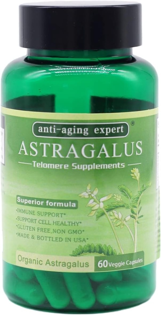 Astragalus Root Organic Extract 650mg, Schisandra Berries, Ligustrum Berry, 80% American Ginseng, Imune System Antioxidants Supports, Healthy Aging, Made in USA