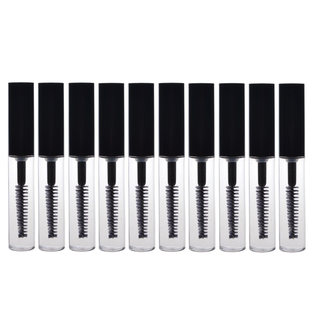 AKOAK 10 embalagens 4ml Transparent Reusable frasco de tubo vazio frasco de maquiagem Frascos de plástico Ferramenta para óleo de crescimento de cílios / máscara com escova para casa e viagem