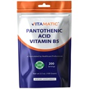 Ácido Pantotênico Vitamático Pure Powder 500 mg por serviço - 100 Grams - Também chamado de Vitamina B5-200 Servings