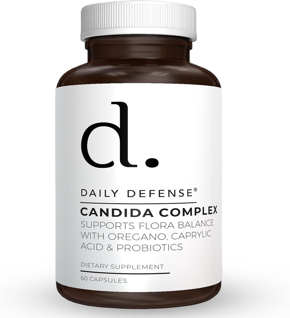 Candida Flush & Cleanse 60 Count Gut Suporte para Equilíbrio Gut Flora com Orégano, Ácido Caprílico, Probióticos, & Enzimas Digestivas - Suplemento dietético não OGM