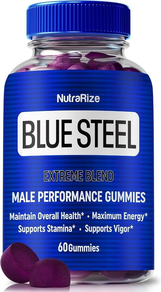 Gummies de aço azul para homens, nutrição diária para aumentar a confiança e saúde geral, Todos os suplementos naturais para apoiar o desempenho pico, Gummy masculino oficial, BlueSteel Comentários (60 Gummies)