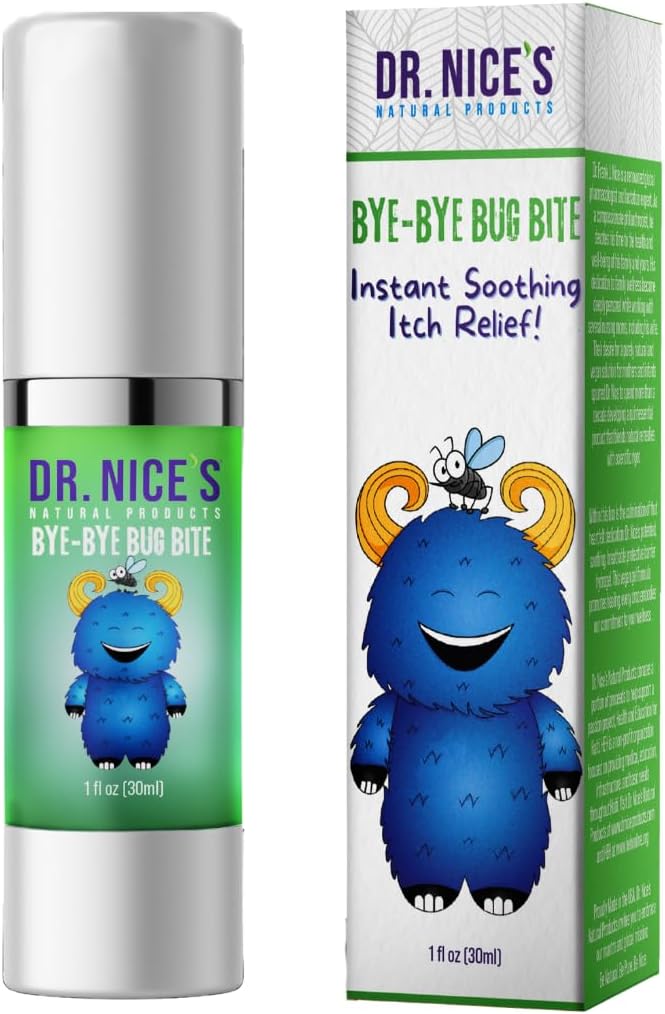Dr. Nice’s Bye-bye Bug Bite - Soothing Bug e Mosquito Bite Coceira , tudo natural , criança amigável auto aplicação , hidrogel para mordidas, irritação, desconforto da pele ,