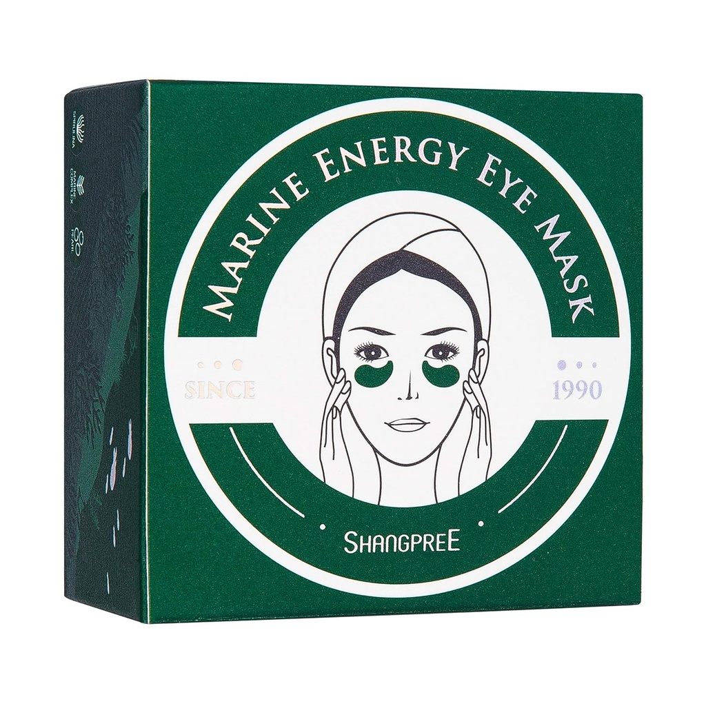 SHANGPREE Eye Mask (30 pares de 60 máscaras), sob tapa-olhos, Cuidado de pele coreano Premium (Marine Energy)