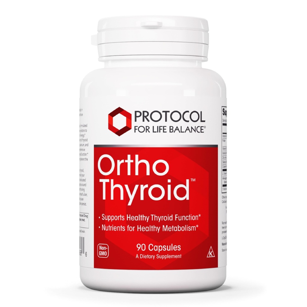 Protocolo Ortóide - Suporta função saudável da tireoide* - com Ashwagandha, Zinco e Selênio - Não-GMO & Kosher - 90 Cápsulas Veg