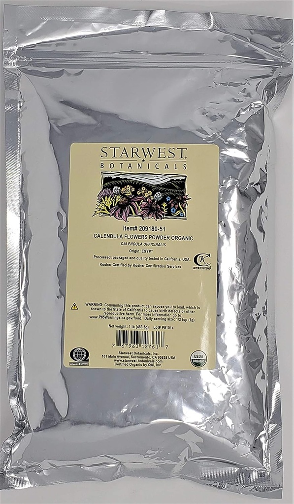 Starwest Botanicals Organic Calendula Flores Pó, 1 libra