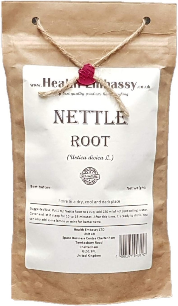 Embaixada de Saúde Nettle Root (Urtica dioica) 100% Natural (50g)
