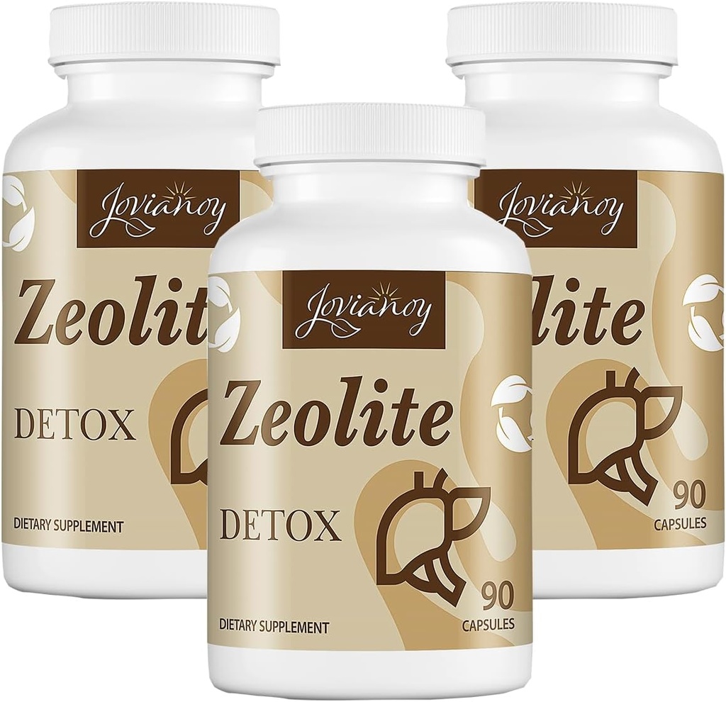 Cápsulas Zeolite Detox, Carvão Orgânico Ativado, Clay Bentonite, 1-2 μm Clinoptilolite, Absorção Máxima, Gut Liver Detox Cleanse Full Body para Mulheres Homens, 270 Cápsulas