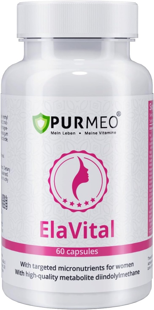 Complexo alemão DIM para as mulheres - Confiado por Marien Apotheke (Est. 1903) - Equilíbrio hormonal e apoio à saúde da mama com Sulforaphane, Flaxseed & Multivitamins - Vegan, 60 Cápsulas
