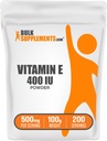 BulkSuplementos.com Vitamina E 400 UI Pó - como D-Alpha Tocoferol, Suplementos Nutricionais - Gluten Free, 500mg por serviço, 100g (3,5 oz) (Pacote de 1)