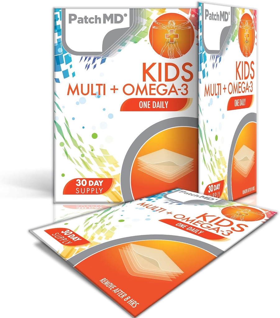 PatchMD Kids Multi + Omega-3 Patches tópicos - Fonte de 30 dias