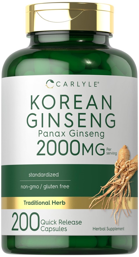 Carlyle Korean Ginseng Extract Cápsulas 2000 mg 200 Cápsulas