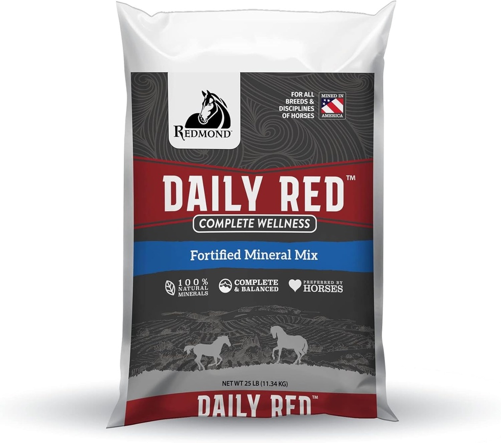Diário vermelho completo bem-estar, Fortificado Minerais Minerais Mix Suplemento para cavalos, 25lb Refil Bag