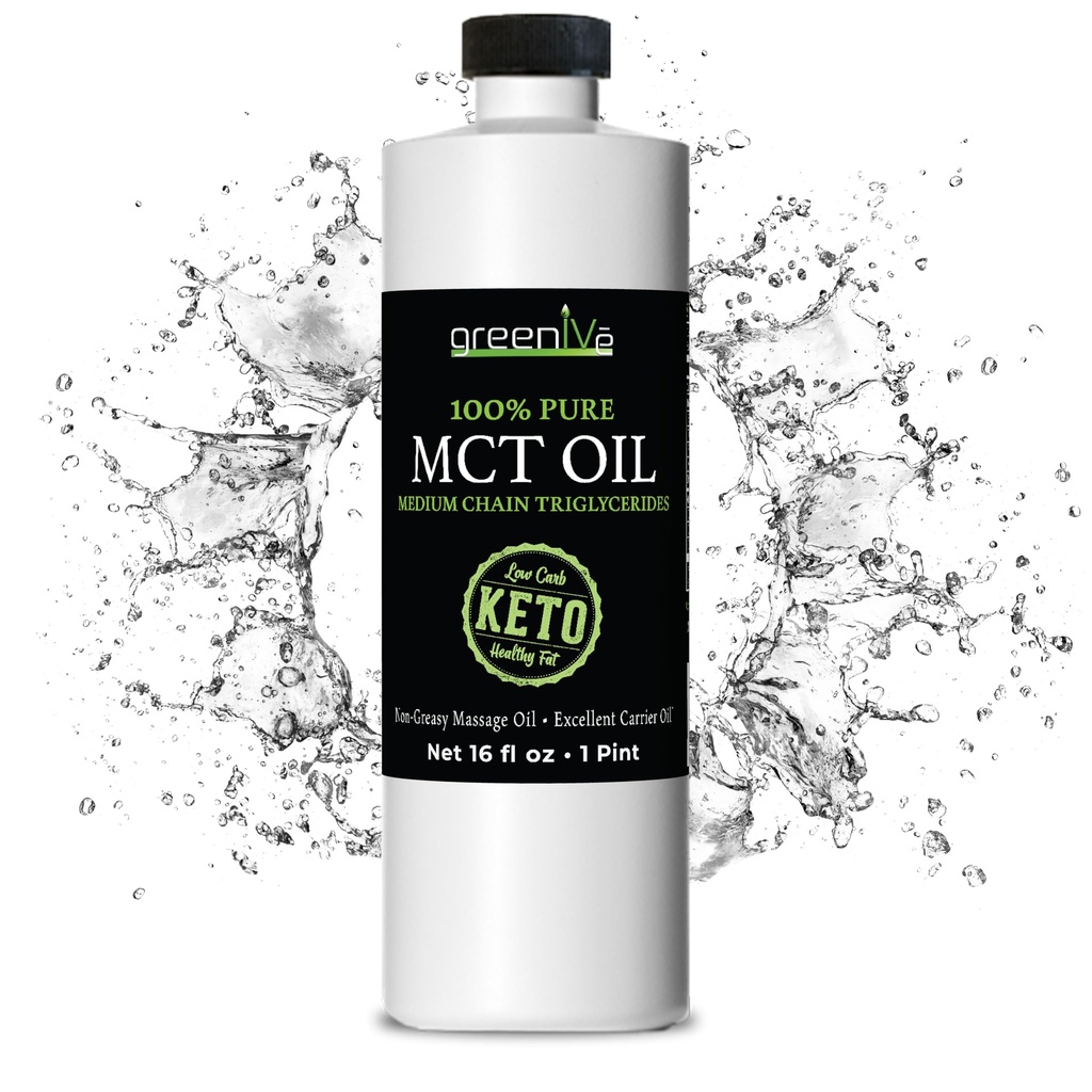 GreenIVe MCT Oil Body and Mind Fuel Non GMO 100% puro MCT (16 Ounce)