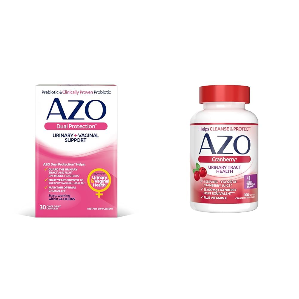 AZO Dual Protection (Urinary + Suporte Vaginal) * Prebiótica + Probiótico Clinicamente Proved Women's Probiótica . Começa a trabalhar dentro de 24 horas . Não-GMO .