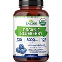 Zazzee USDA Organic Blueberry 10:1 Extract, 5000 mg Força, 120 cápsulas Vegan, Fornecimento de 4 meses, Concentrado e padronizado 10X Whole Fruit Extract, 100% vegetariano, não-GMO, Made in the USA