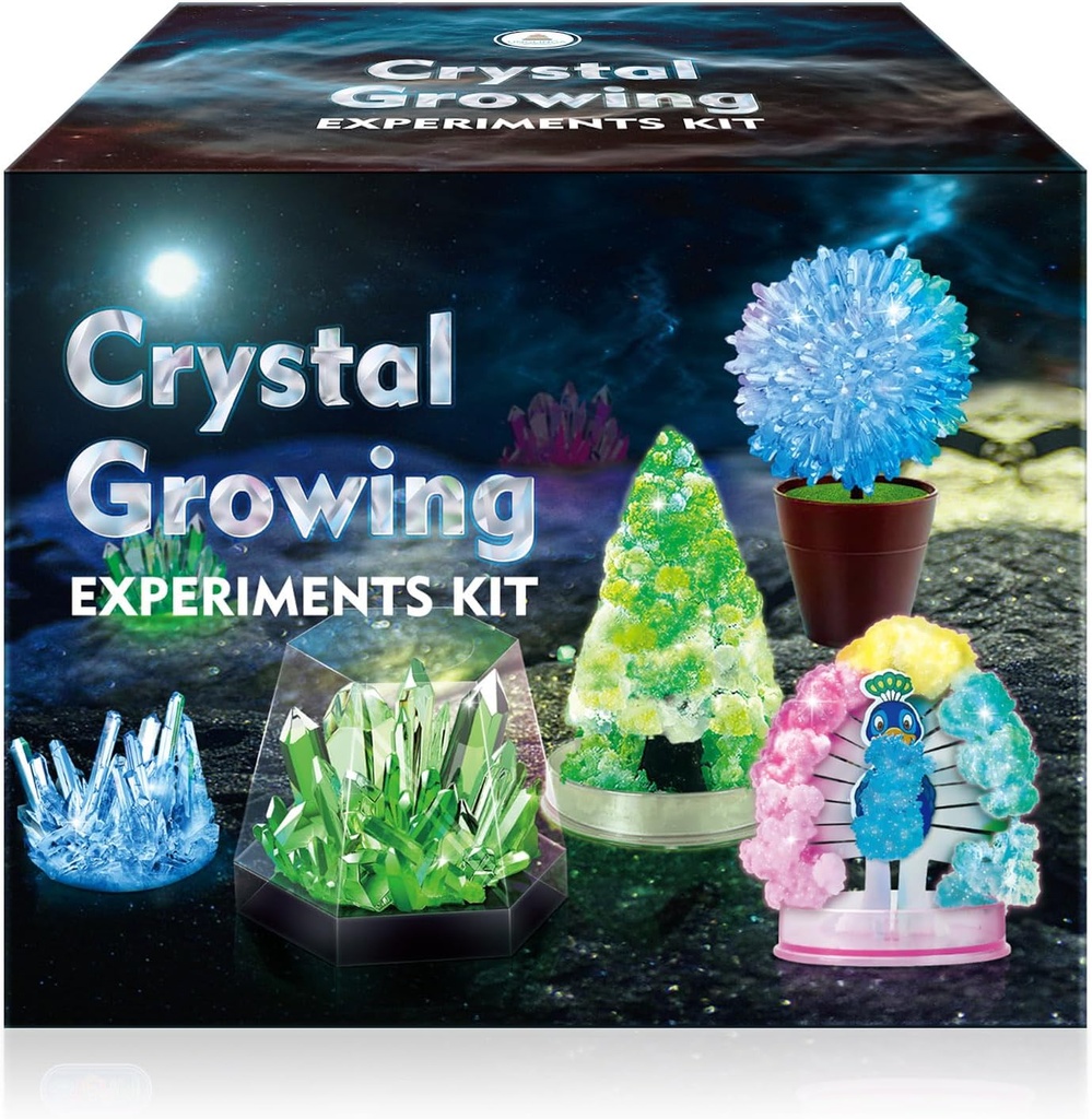 UNGLINGA Crystal Crescendo Kits de Ciência Experimental para Crianças, S.T.E.M Projetos Aprendendo Brinquedos Educativos Presentes Ideia para Meninos Meninas, Crescer 5 Cristais Vibrantes Fazendo Kit