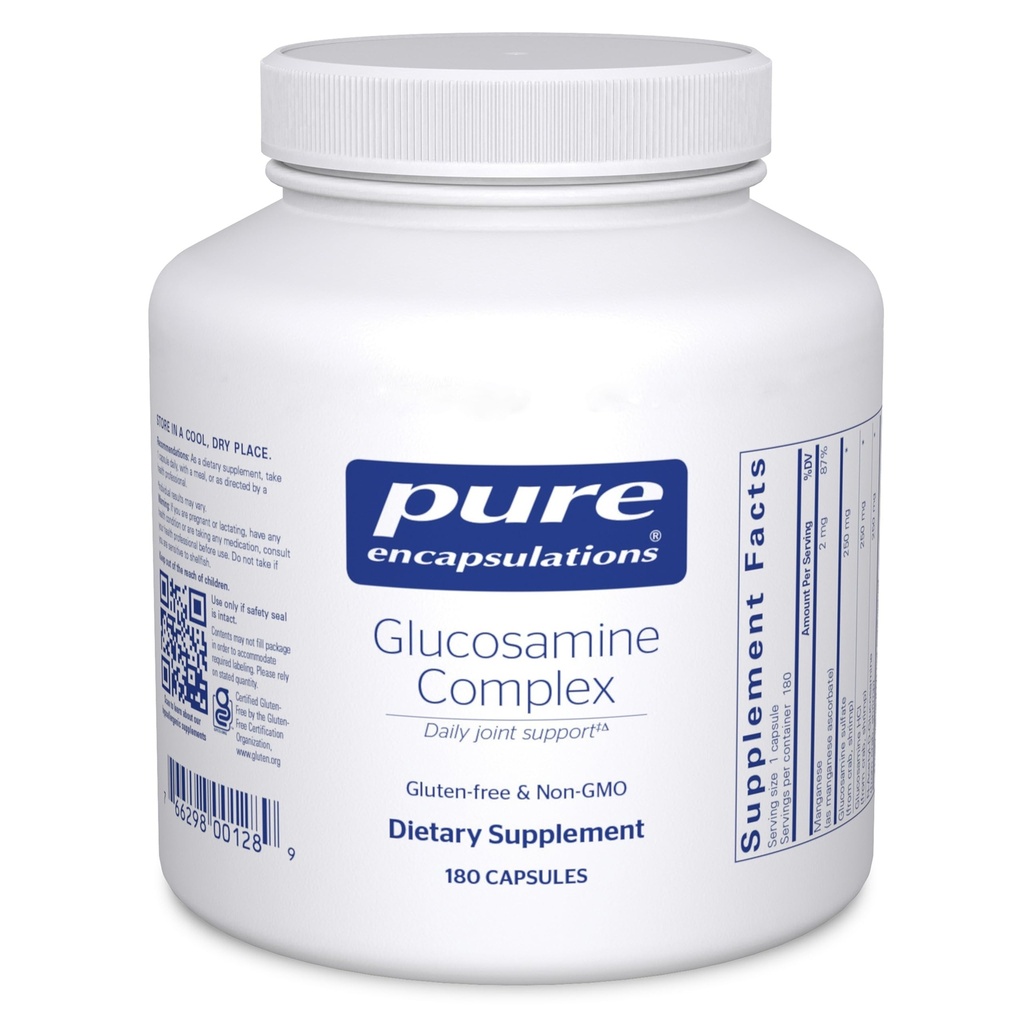 Encapsulamentos puros Complexo de glucosaminas Suporte de Cartilagem Suplemento dietético com Manganês 180 Cápsulas