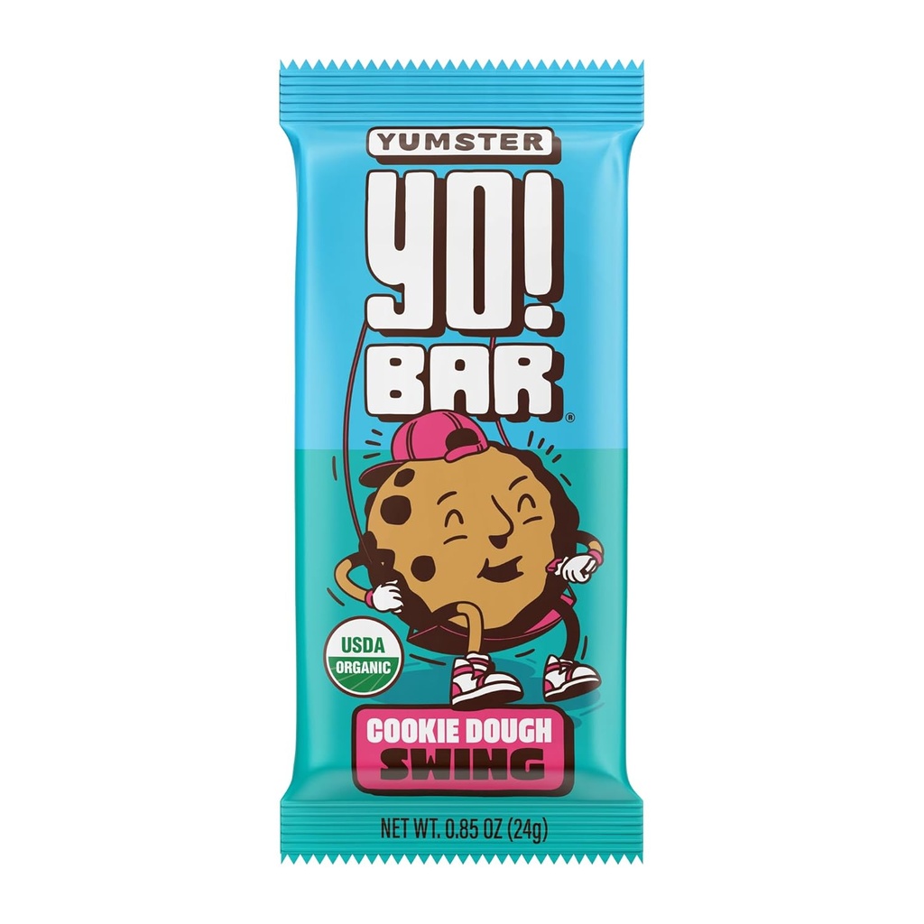 Yo! Bar by Bearded Brothers Vegan Organic Kids Bar, Cookie Dough (25 Bares) - Gluten Free, Paleo e Whole 30 Livre de Soja, Não-GMO, Baixo Glicêmico, Sem Açúcar Adicionado, Fibra + Whole Foods