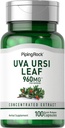 Piping Rock Uva Ursi Cápsulas □ 960mg □ 100 comprimidos □ Herb Leaf Extract Supplement □ Non-GMO, Gluten Free