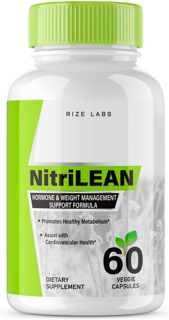 Rize labs Suplemento de Perda de Peso Nitrileano, Cápsulas para Bem-Estar Corpo Total e um Estilo de Vida Saudável, Comprimidos para Físico Leaner, Cápsulas All-Natural (60 Cápsulas)