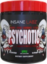 Psicótica Insana Labz, Pó pré-treino de alto estímulo, Energia Extrema Durante, Foco e Endurance com Beta Alanine, Creatina Monohidrato DMAE, 35 Srvgs (Apple)