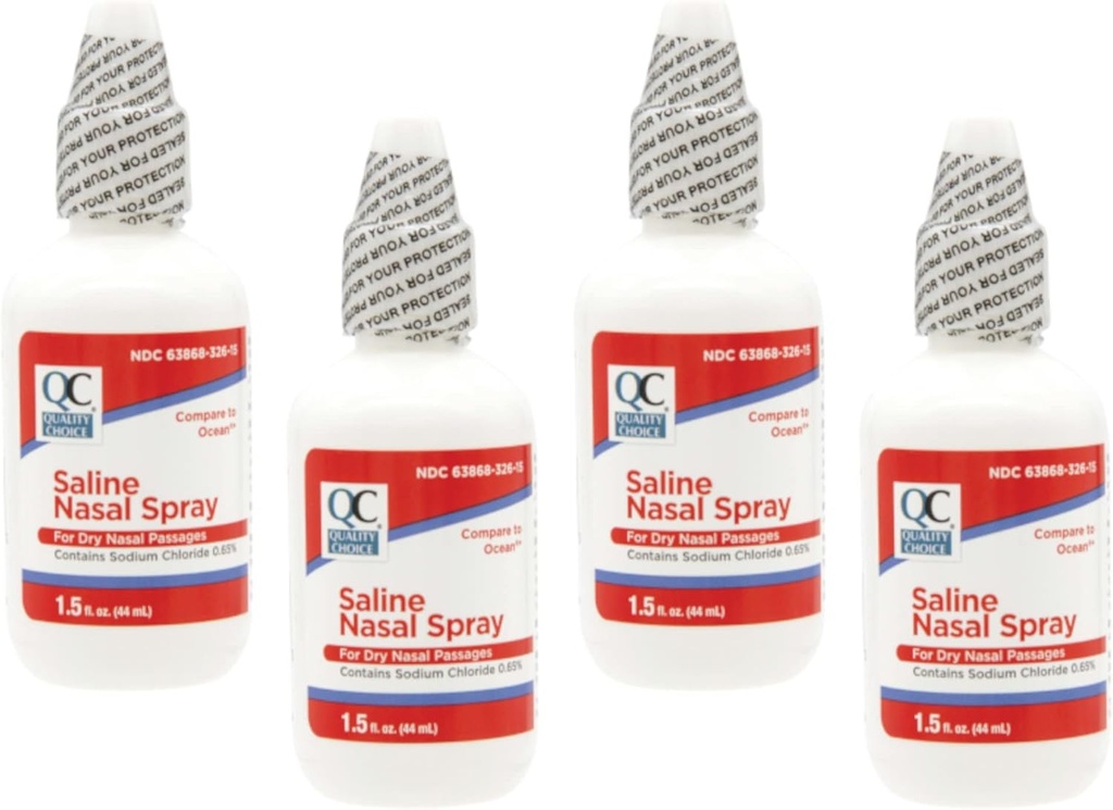 Qualidade Escolha Salino Nasal Alívio, 1,5 oz (Pacote de 4)