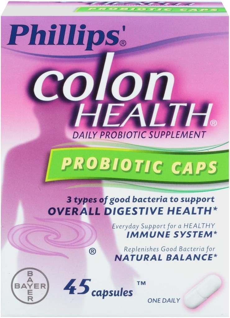 Phillips Colon Health, Probiótico Caps, 45 quilates.