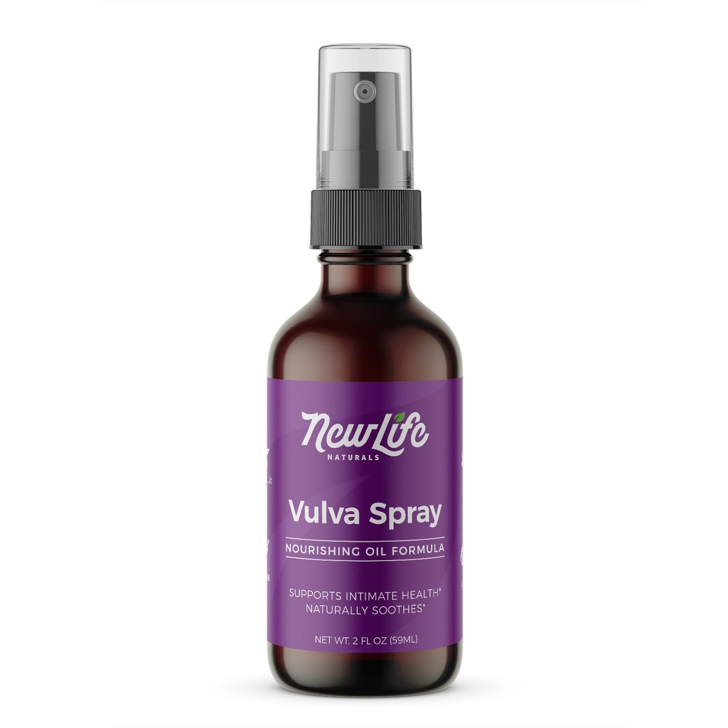 NewLife Naturals Feminino Spray Moisturizer Vaginal para Secura Irritação PH Menopausa Suporte com Azeite de Oliva, Lemongrass e Mais - 2 onças