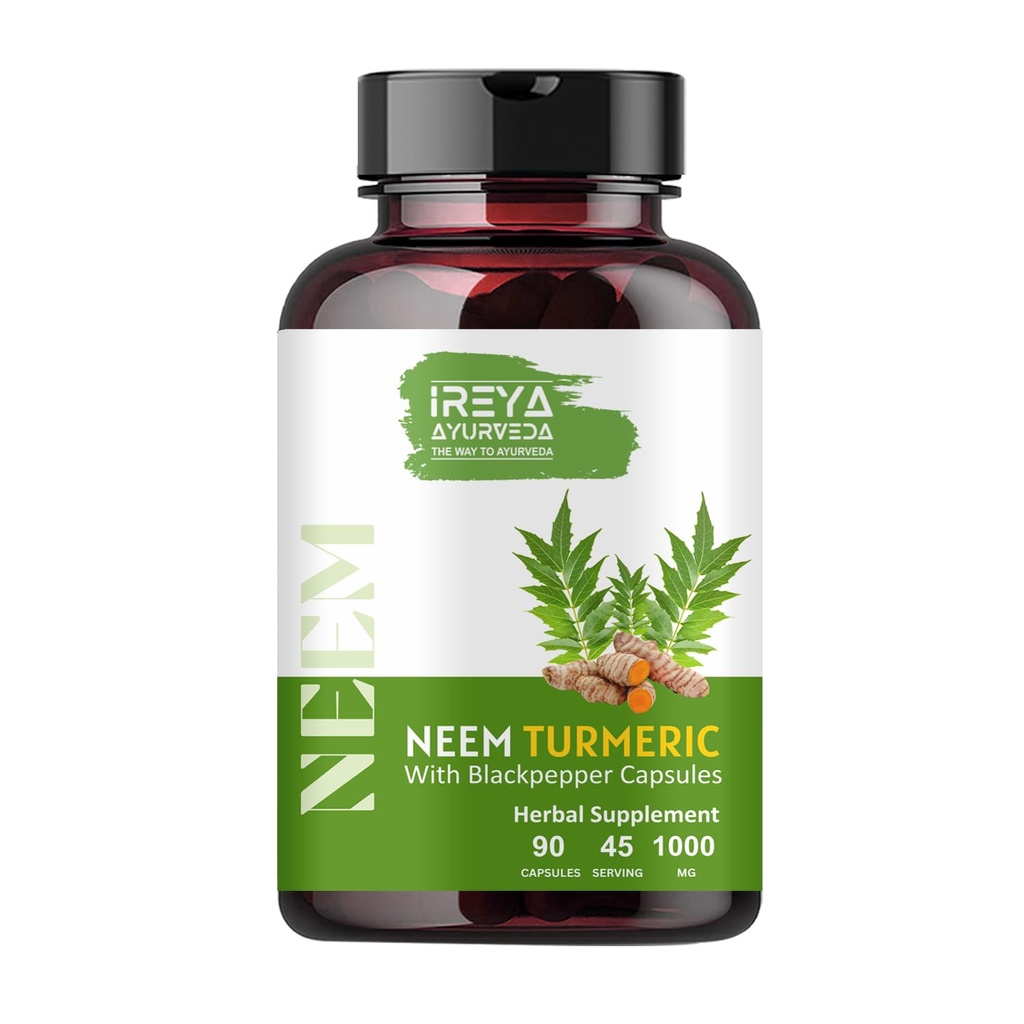 Neem & Cápsulas Turméricas □ 90 Cápsulas Made Black Pepper, Neem, Açafrão